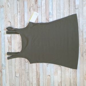 NWT double strap light olive green tank top, XS